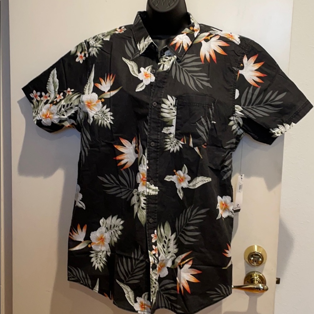 Mens Lg Rip Curl Aloha Flower Shirt New